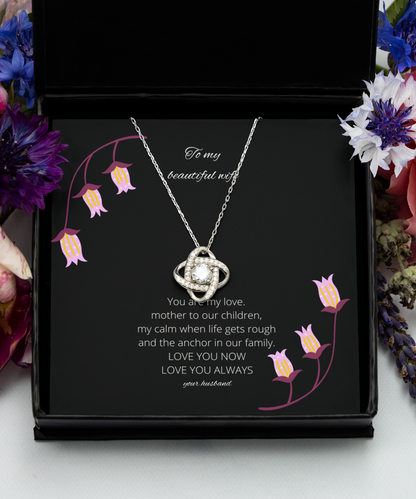 To my beautiful wife love heart luxury sterling silver necklace