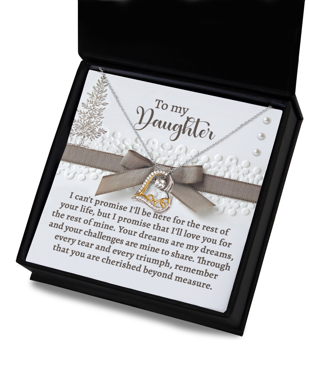 Beautiful Holiday greetings card for daughter, includes a love dancing necklace. Shipped and Printed in the USA