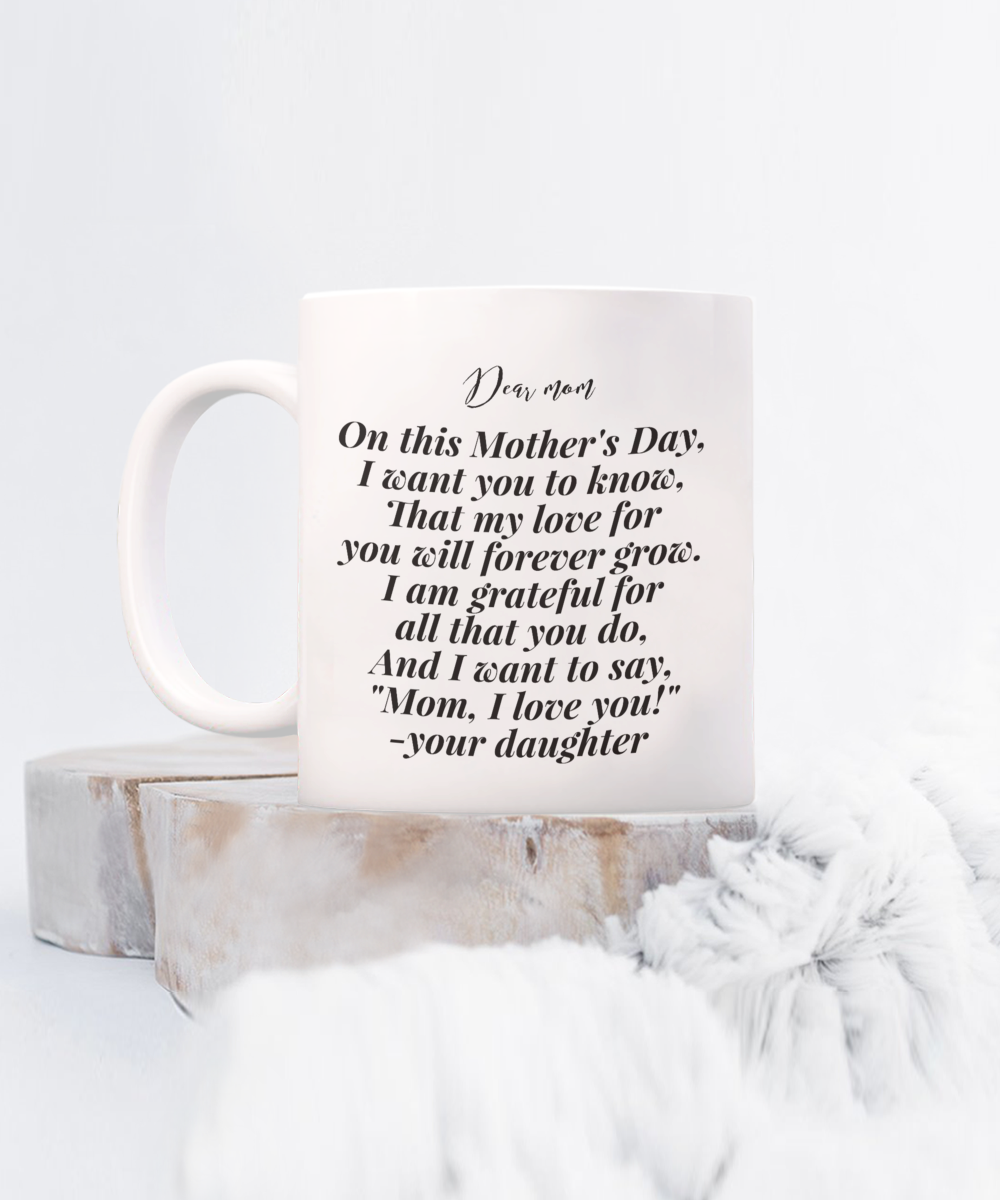 Mother´s day daughter to mom white coffee mug present