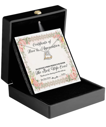 Certificate of love and appreciation from husband to wife.