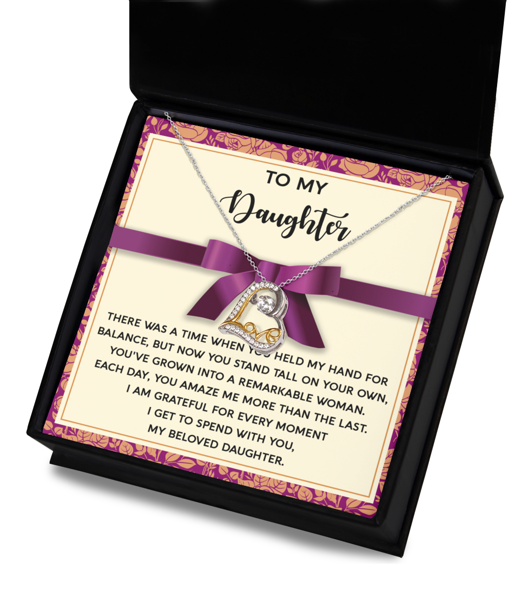 Lovely heartfelt message for daughter, comes with love dancing pendant necklace  with .925 genuine sterling silver. Printed and shipped from USA