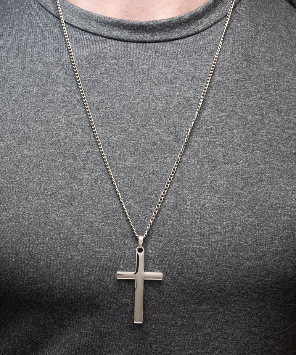 To my father, Brass silver cross prensent from daughter . Christmas gift, birthday day gift, celebrating fathersday.