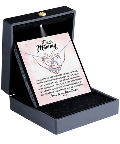 Mommy I Love you baby feet necklace for her on mother´s day and birthday.