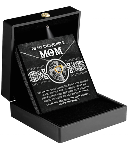 To my incredible mom- message card necklace for mother´s day gift for mom, mother-in-law. Can also be gifted on other celebrations. Printed and shipped from USA