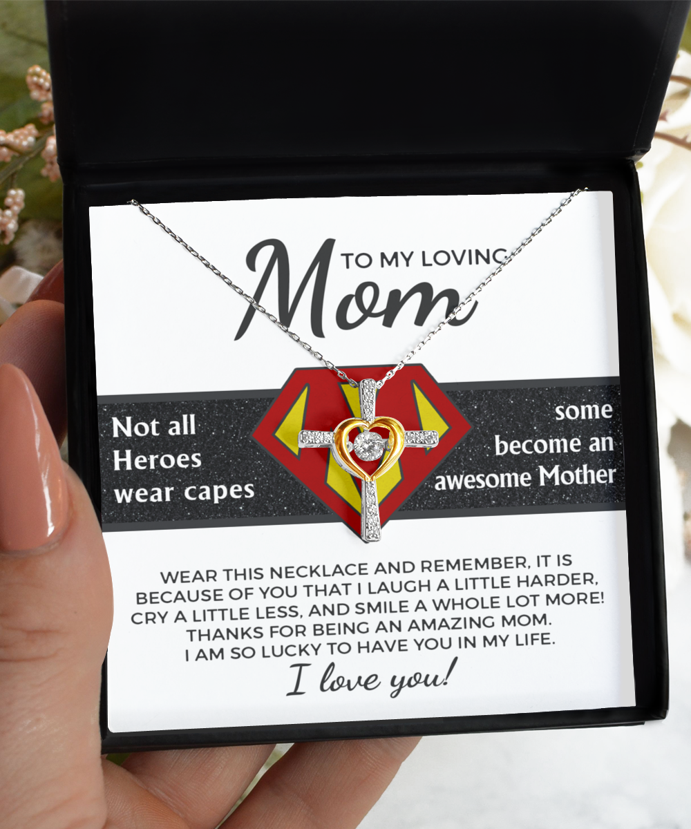 To my loving mom- cross dancing necklace to remind her of what an awesome mother she is- birthday, wedding day, mother´s day gift.