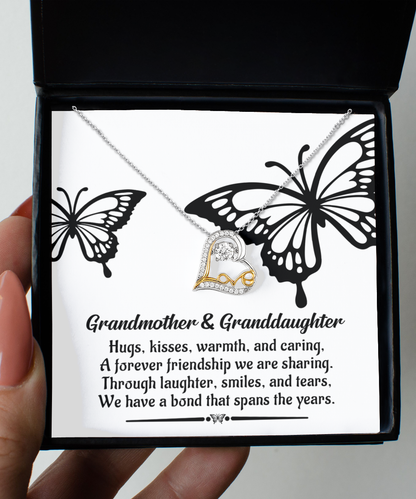 grandmother and granddaughter love dancing necklace present for birthday, anniversary and other gifting occasions