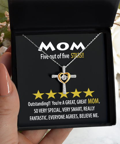 Five out of five stars mom cross dancing necklace for her birthday or other anniversary celebrations