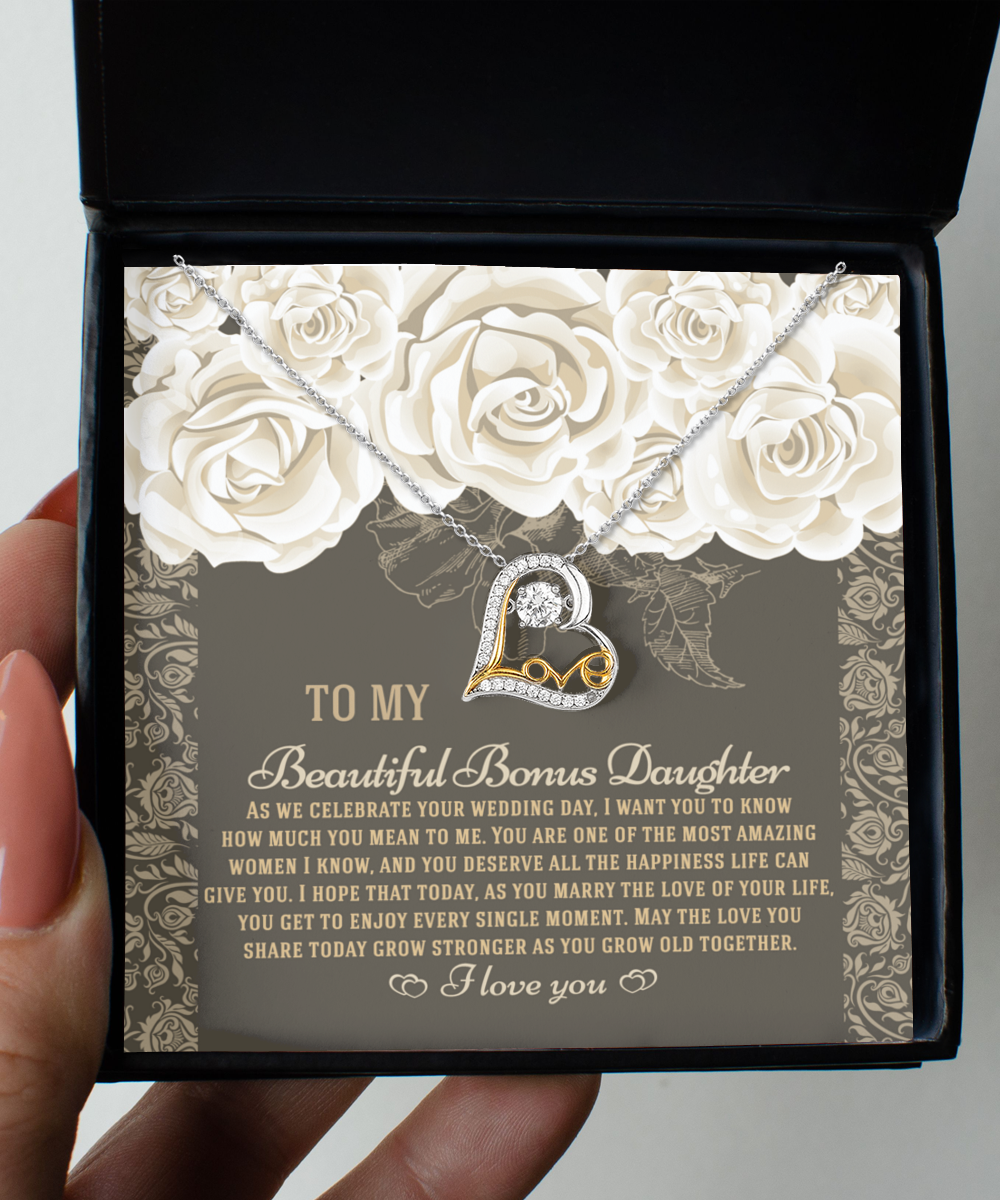 To my bonus daughter on wedding day, inspirational present idea for step-parents. for