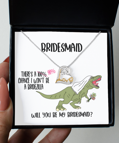 Bridesmaid present from bride. Message card with funny quote for maid of honor.