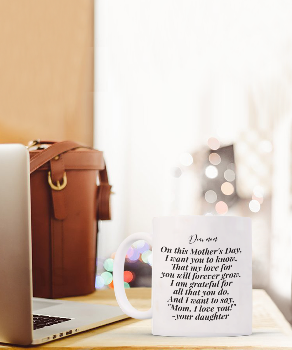 Mother´s day daughter to mom white coffee mug present