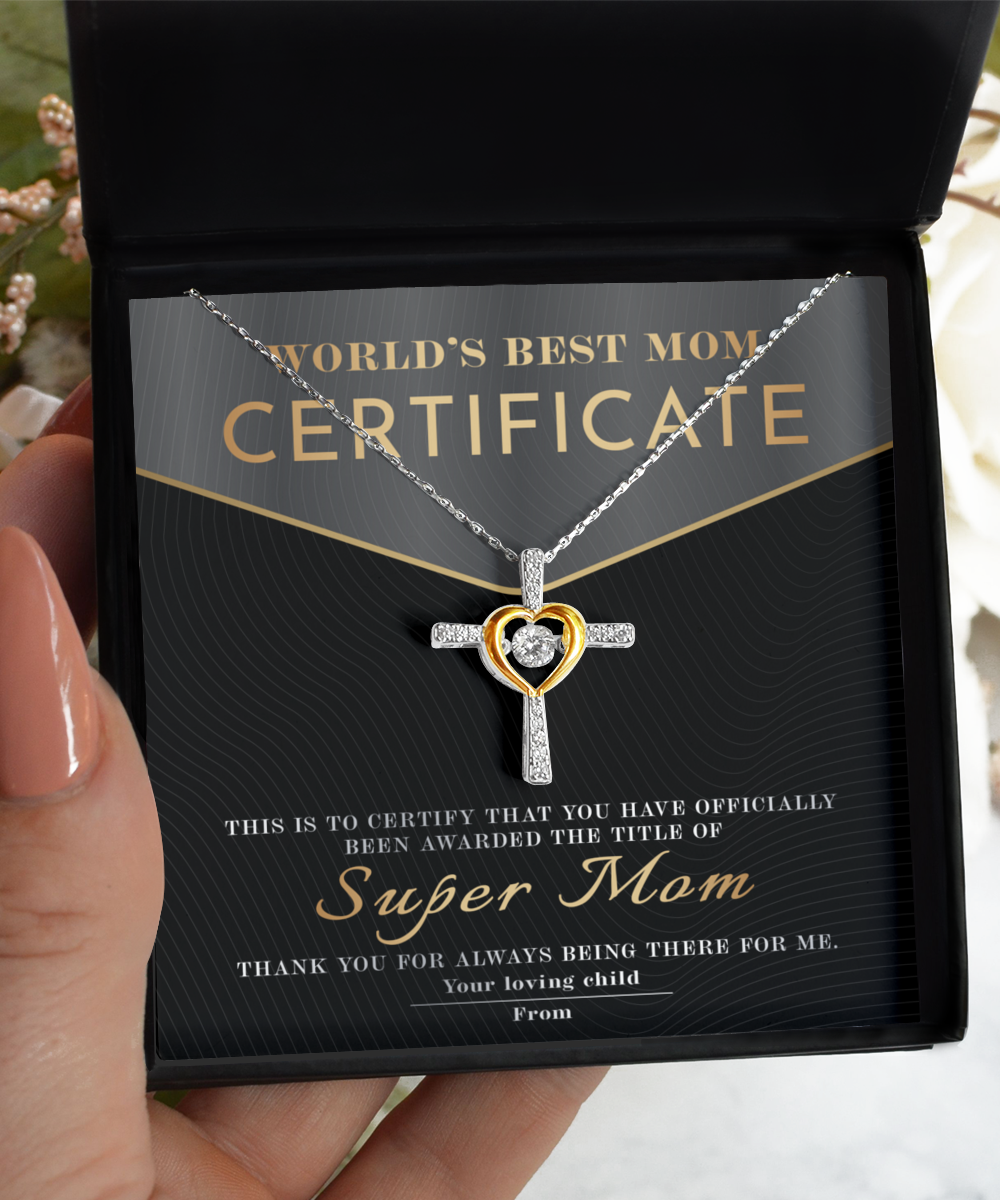 World´s best mom Certificate - loving message carg for mom on birthday, mother´s day to celebrate her. Printed in USA. Shipped from USA.