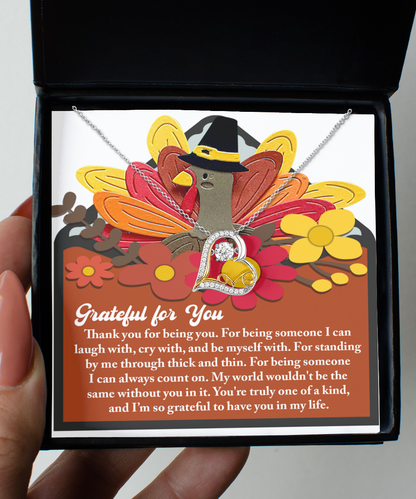 Customized holiday greeting card for family and friends, comes with beautiful love dancing necklace.