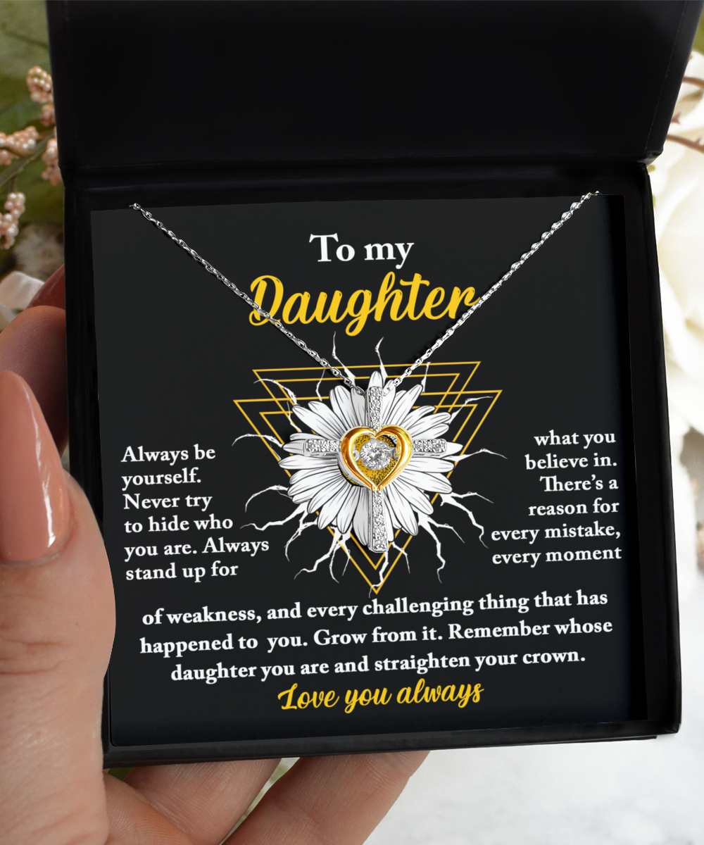 message card with necklace and words of wisdom for daughter.