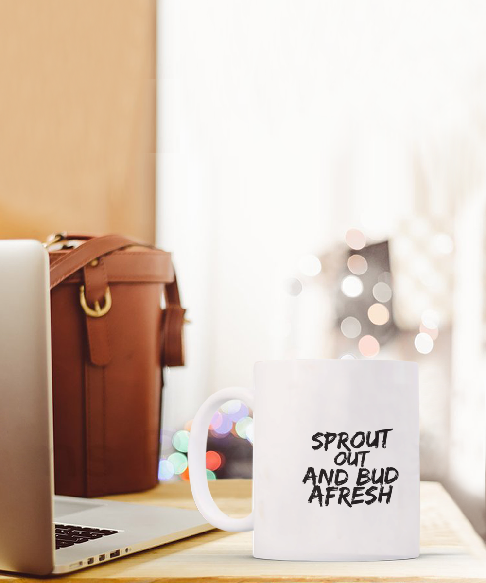 Inspirational white coffee mug for student, encouragement, new project, friends and family celebrations.