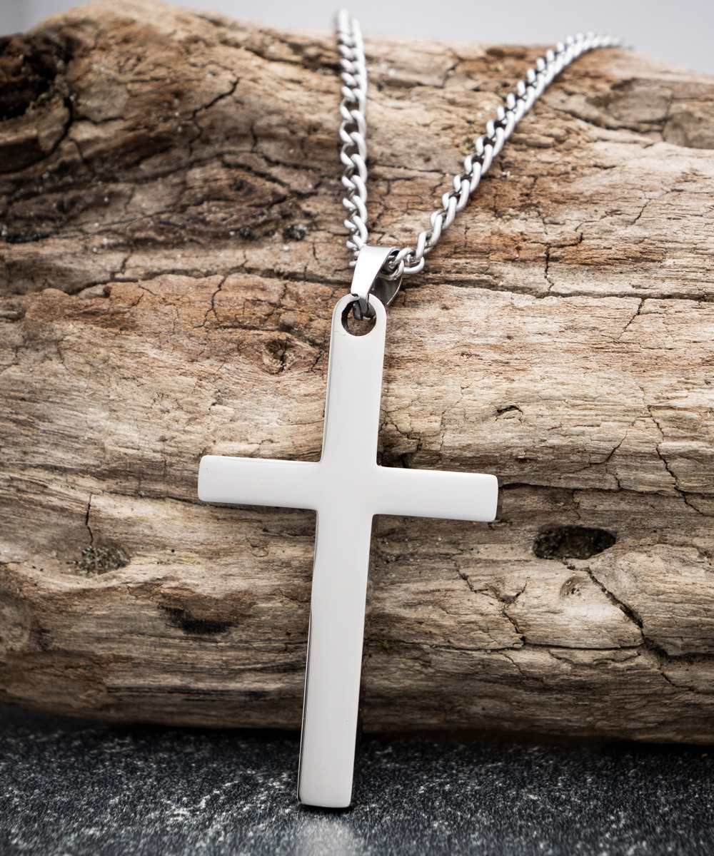 To my father, Brass silver cross prensent from daughter . Christmas gift, birthday day gift, celebrating fathersday.