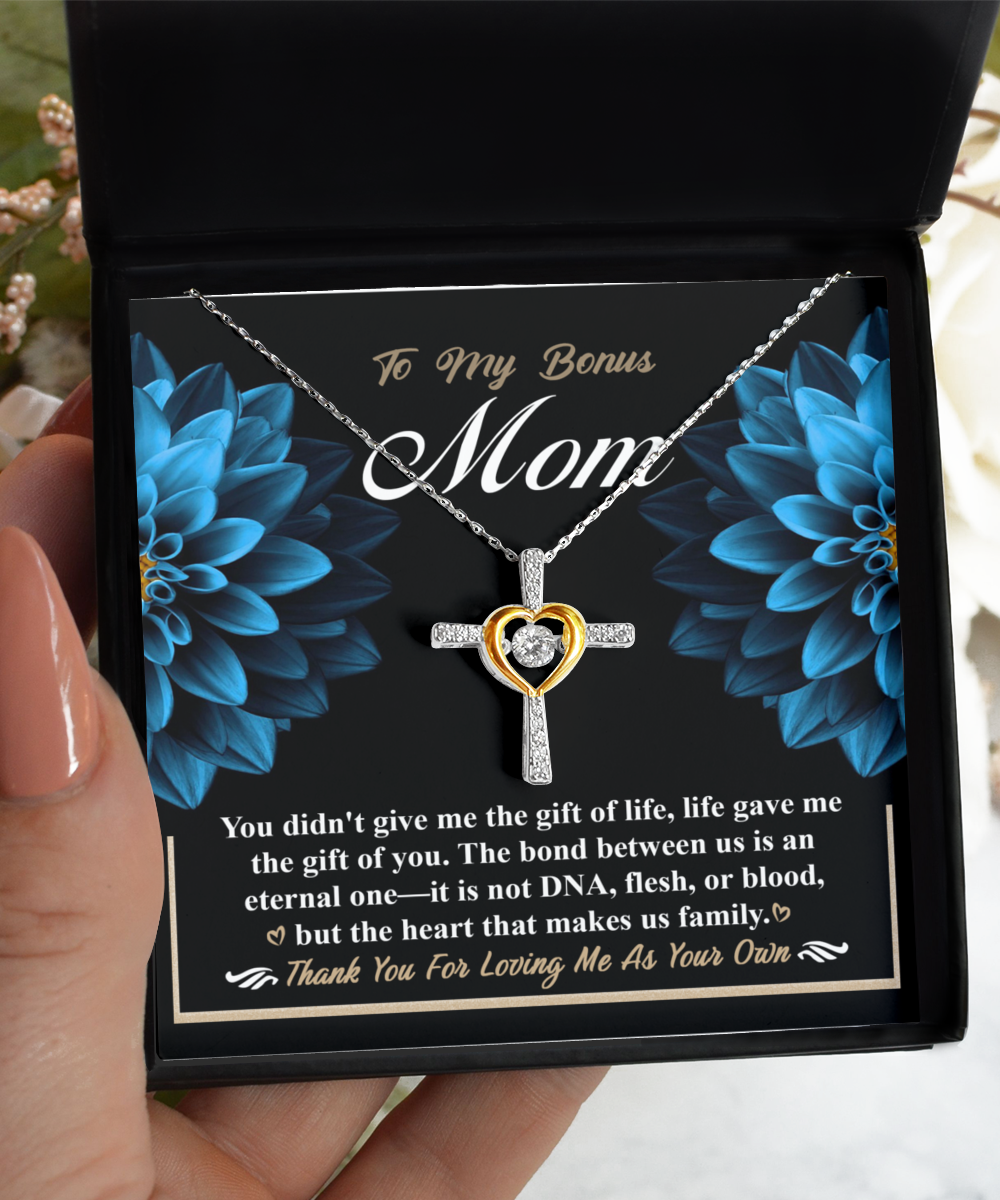 To my bonus mom- cross dancing necklace for her on her birthday and on mother´s day celebrations.