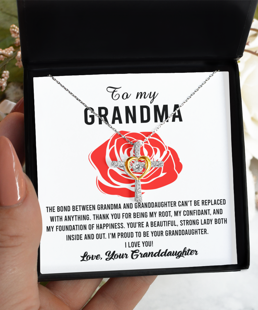 To my wonderful grandma, cross dancing necklace for anniversary and other celebrations