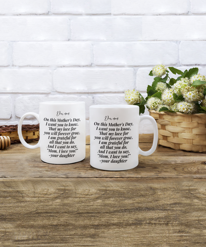 Mother´s day daughter to mom white coffee mug present