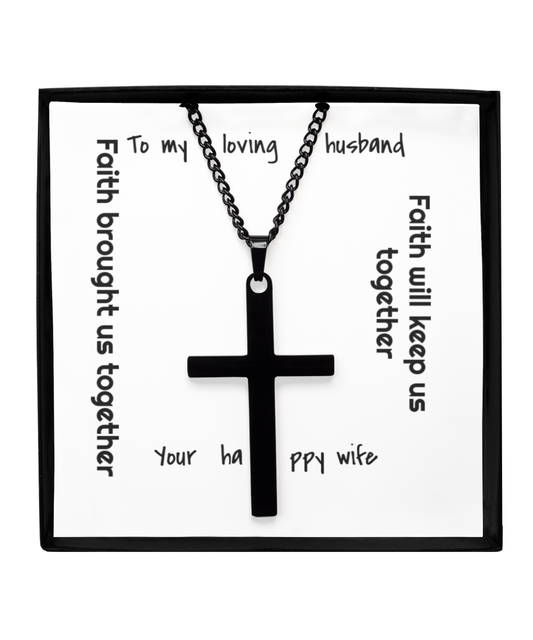 Brass cross necklace for loving husband on anniversary, birthday or other celebratory milestones