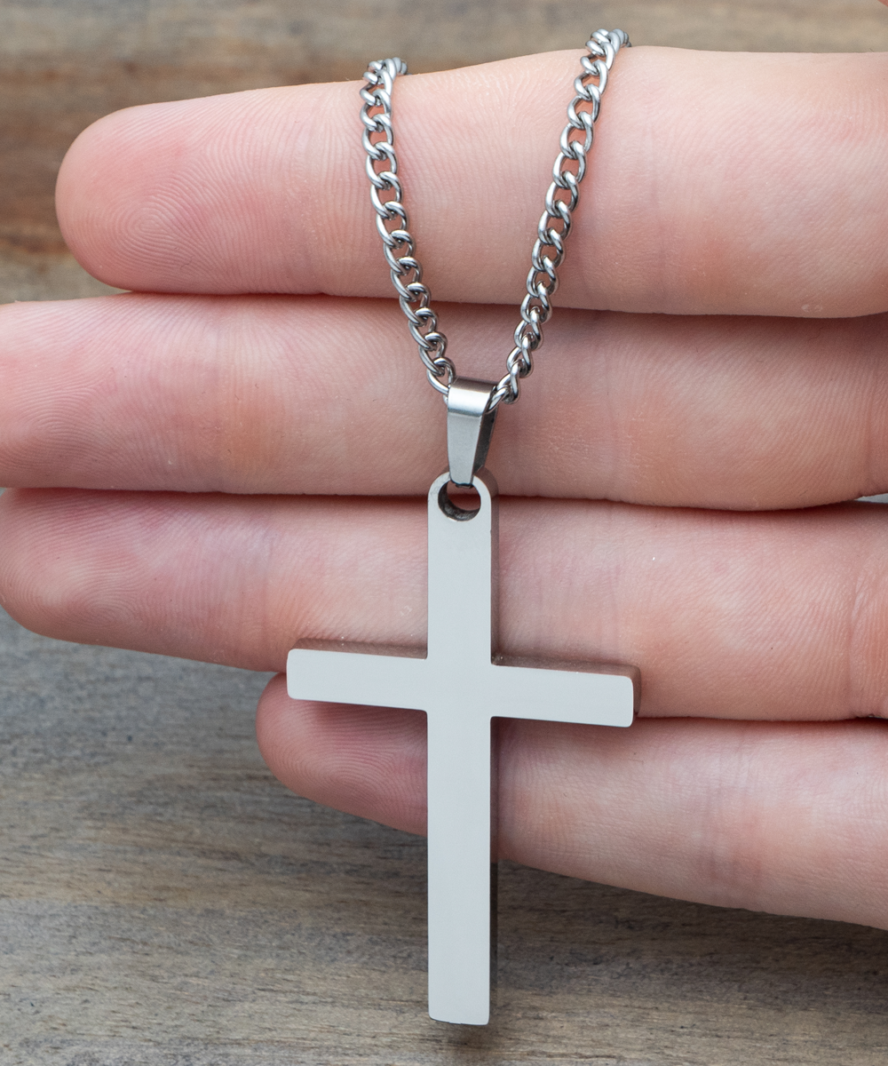 Brass cross necklace for loving husband on anniversary, birthday or other celebratory milestones