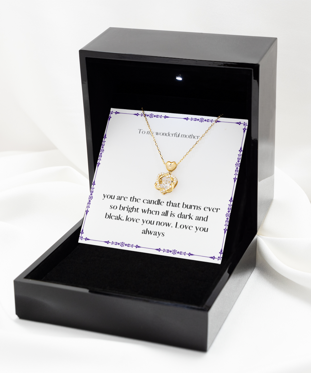 To my wonderful mother love knot gold necklace present for motjher´s day