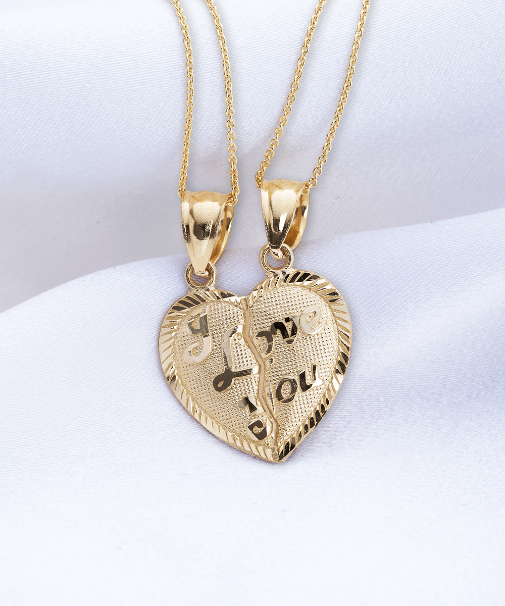 Mother daughter friendship breakable heart gold necklace that can be