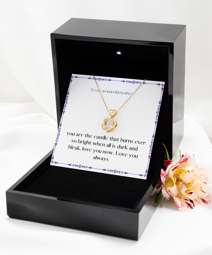 To my wonderful mother love knot gold necklace present for motjher´s day