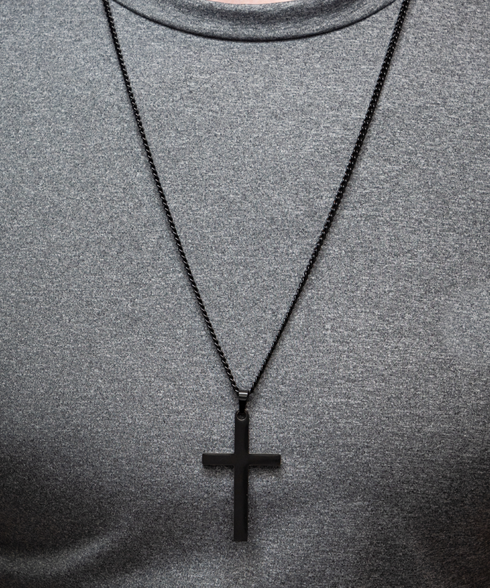 Brass cross necklace for loving husband on anniversary, birthday or other celebratory milestones