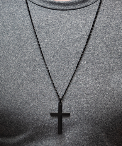 Brass cross necklace for loving husband on anniversary, birthday or other celebratory milestones