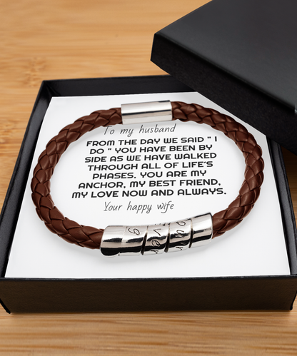 Man bracelet for husband on birthday, engagement, anniversary or valentinesday present