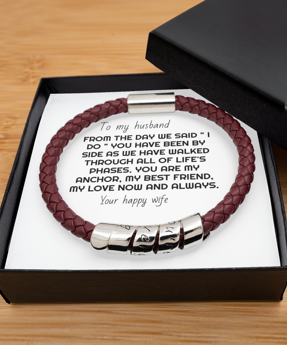 Man bracelet for husband on birthday, engagement, anniversary or valentinesday present