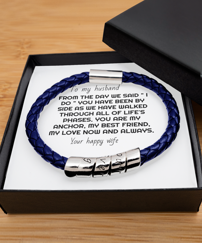 Man bracelet for husband on birthday, engagement, anniversary or valentinesday present