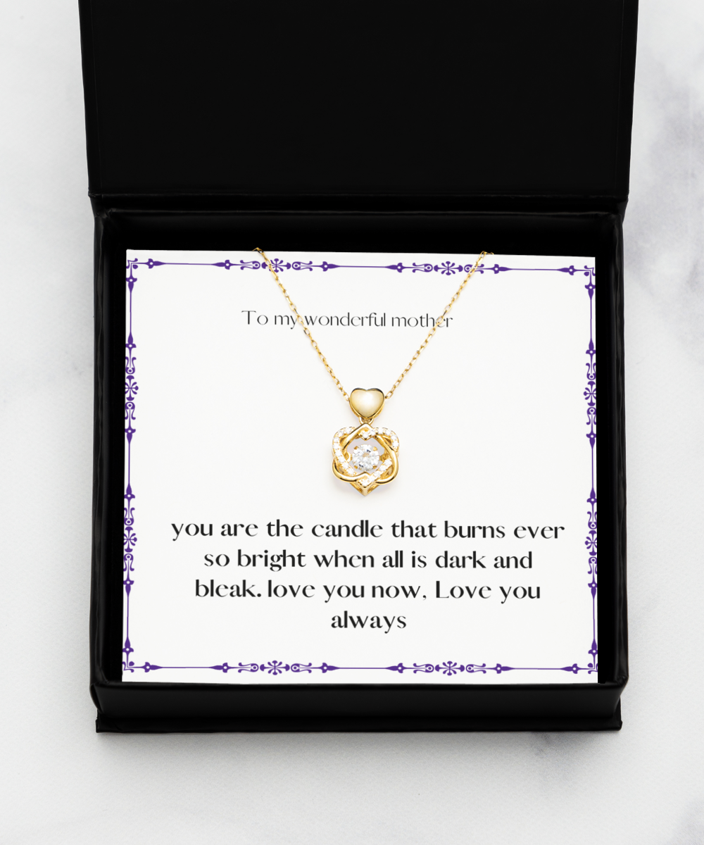 To my wonderful mother love knot gold necklace present for motjher´s day