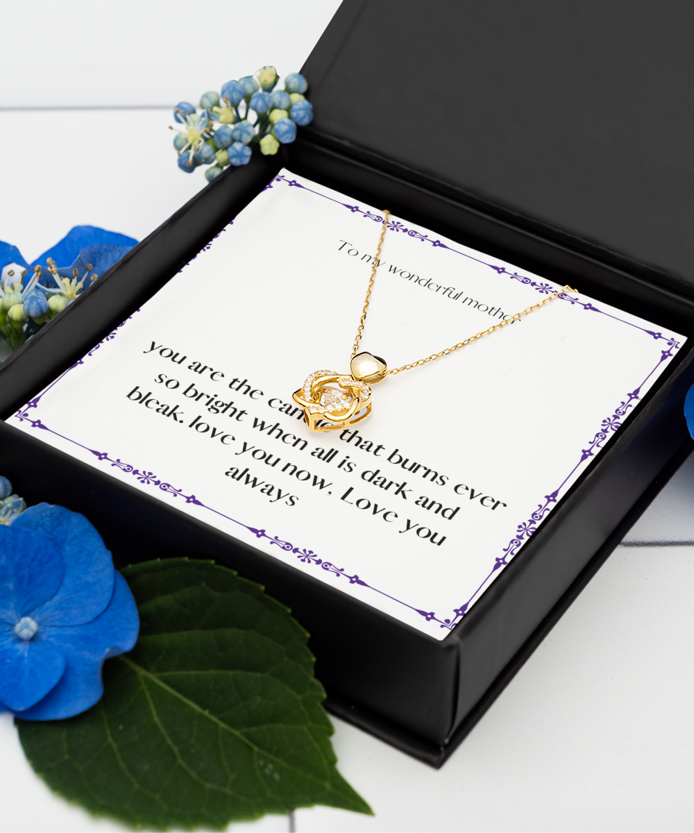 To my wonderful mother love knot gold necklace present for motjher´s day